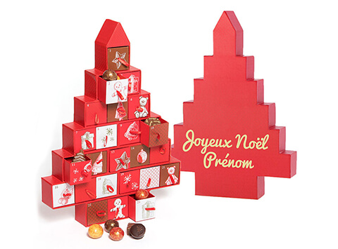 tree shaped advent calendar for xmas