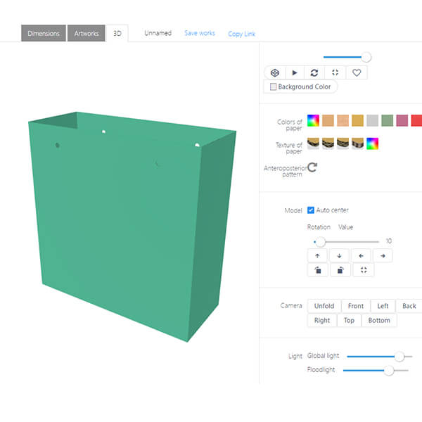 3d design platform for custom paper bag