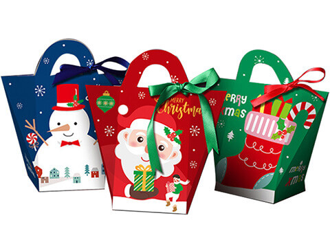 christmas paper gift bag with bow tie