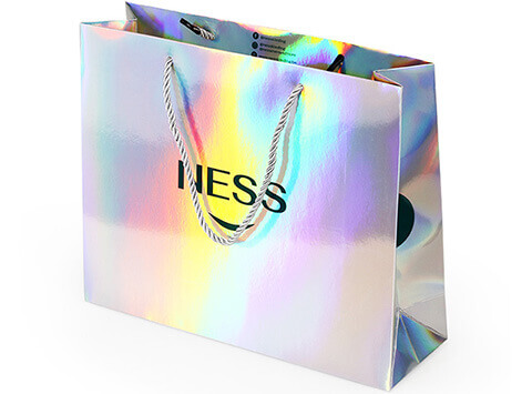 neon style rainbow color gift paper bag