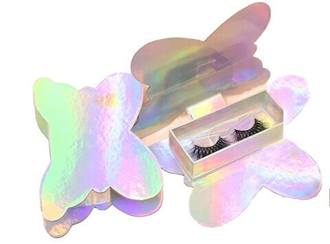 butterfly eyelash custom packaging box with pvc insert