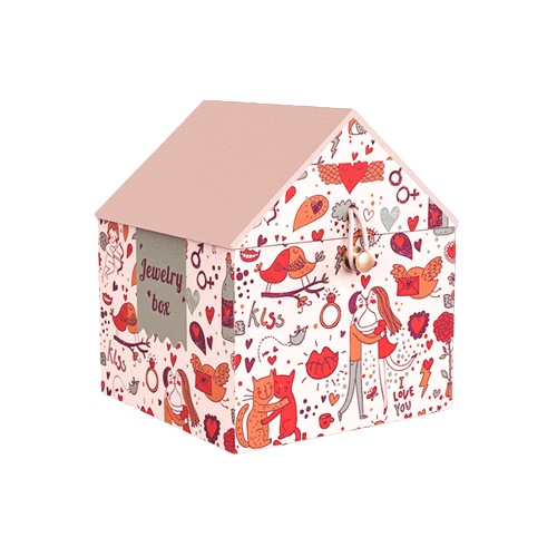 house shape christmas jewelry gift packaging boxes