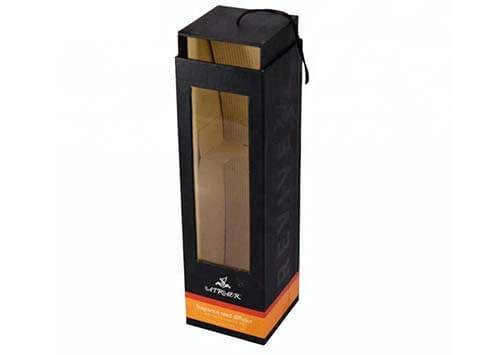 drawer open window wine packaging paper boxes with handle