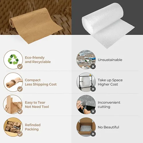 comparing traditional bubble wrap with eco friendly paper alternatives