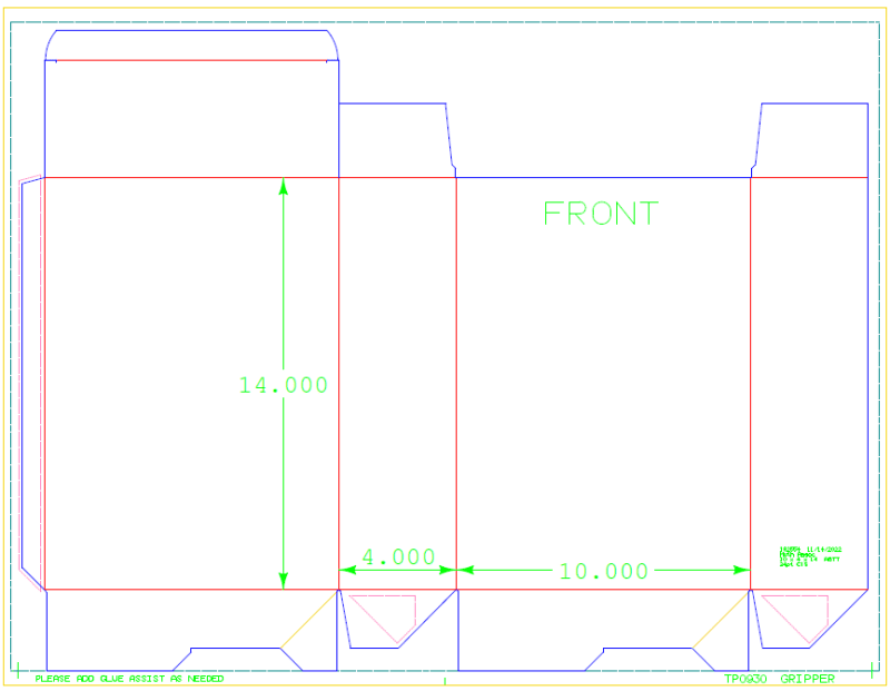 packaging dieline blueprint cut fold lines