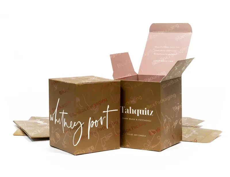 custom branded candle packaging box embossed logo