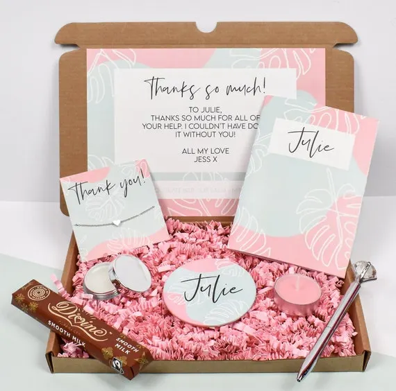 personalised custom gift box handwritten note customer