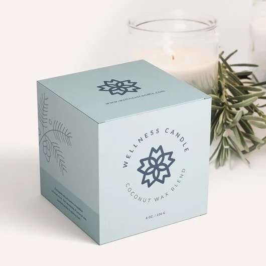 custom branded candle packaging box embossed logo