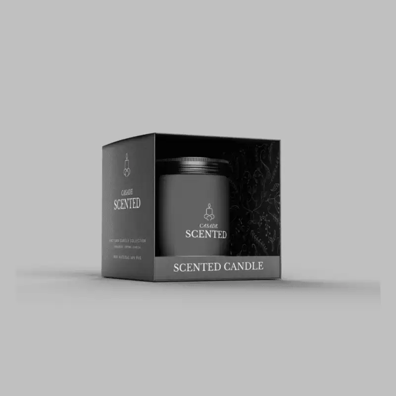 candle packaging clear window box design