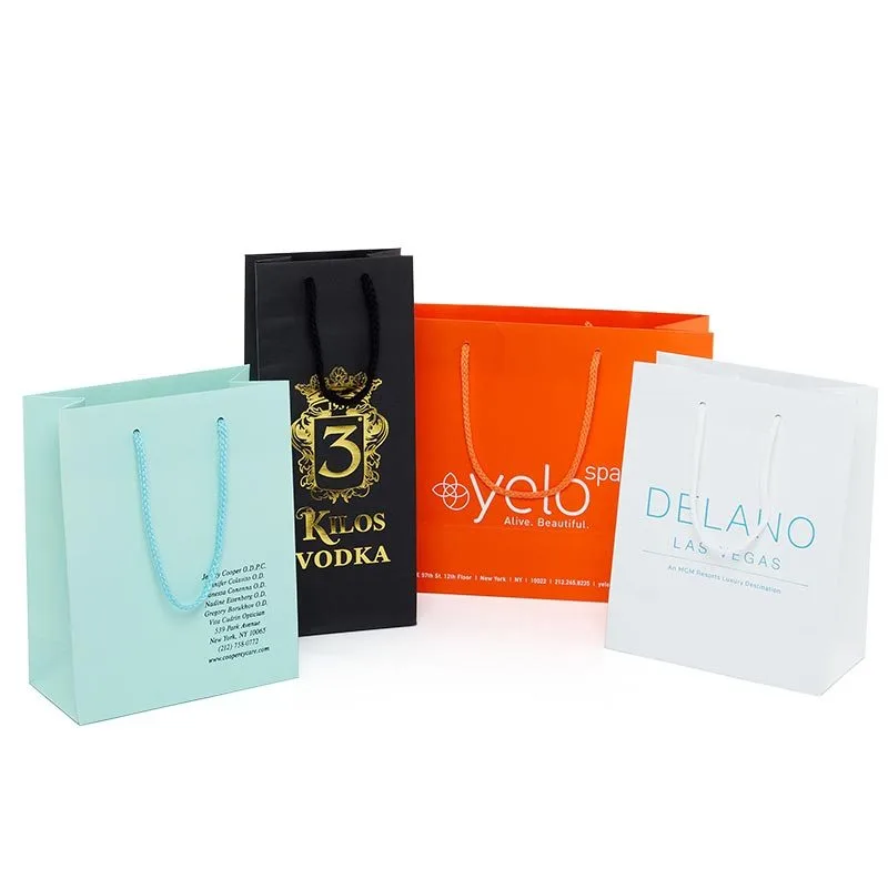 custom designed branded shopping bags logo typography