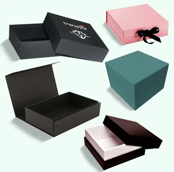 custom rigid gift box magnetic closure embossed logo
