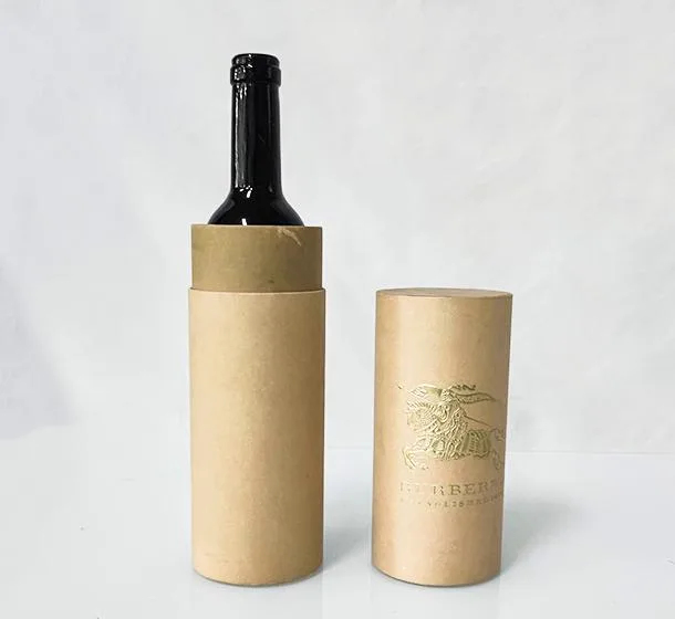 cylindrical paper wine packaging elegant sleek design