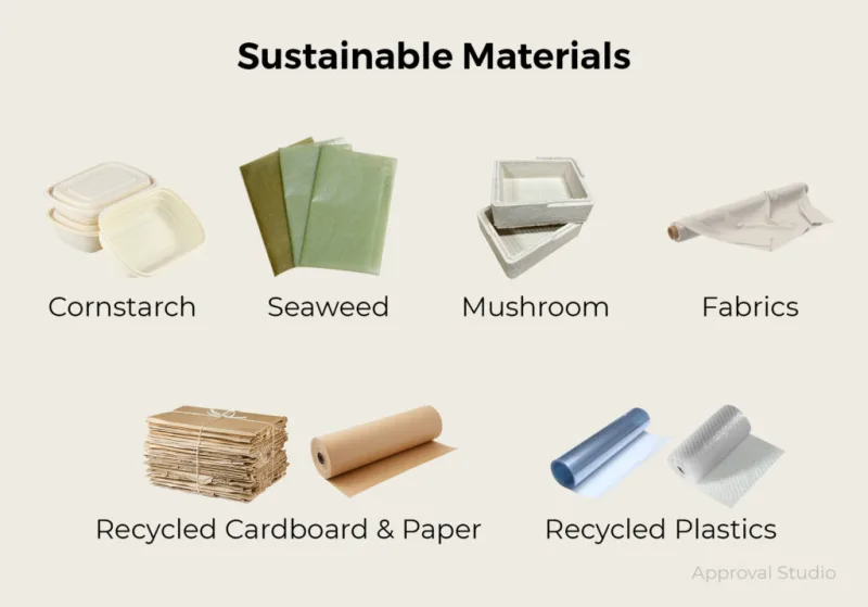 different types of eco-friendly sustainable packaging materials