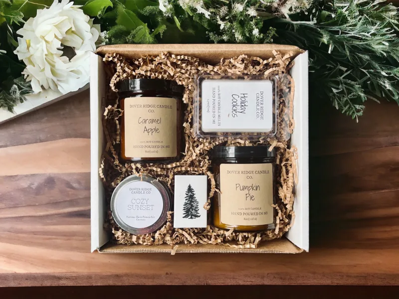 festive luxury candle boxes gold foil holiday