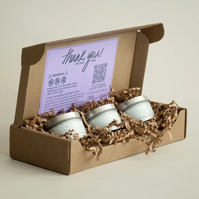 handmade personalised candle gift packaging kraft box