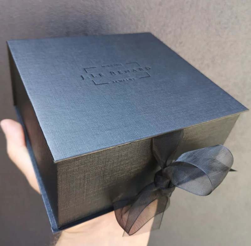 luxury rigid box embossed logo durable packaging