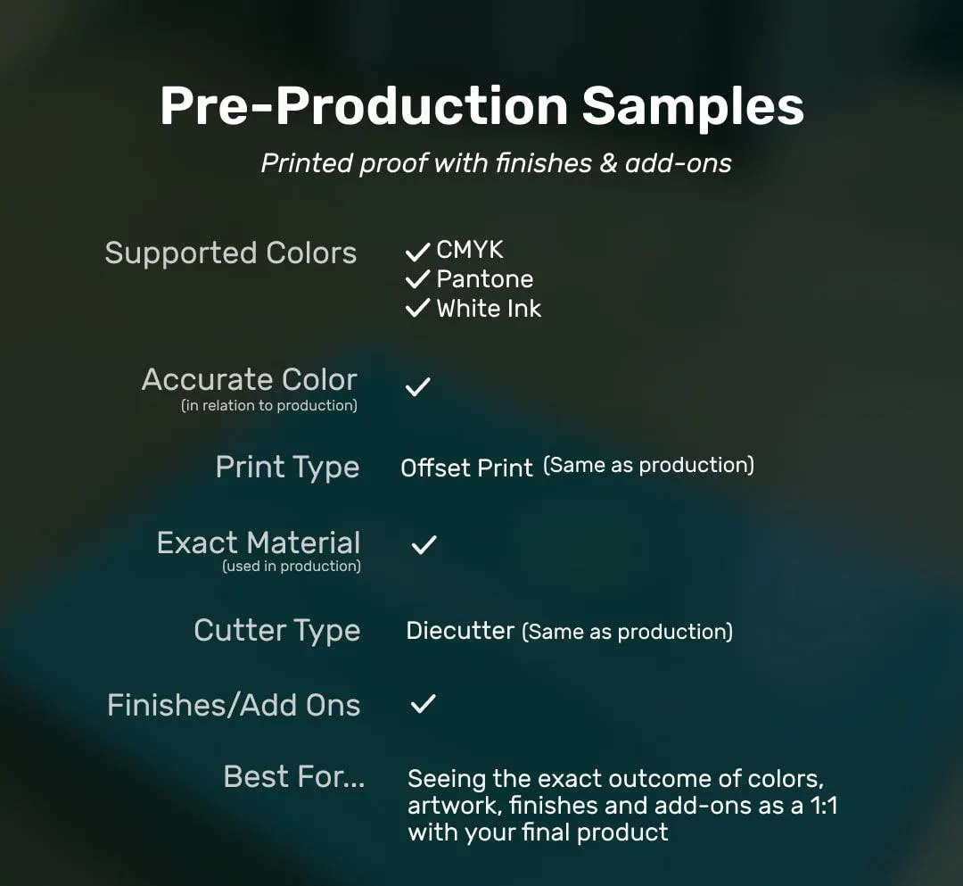 packaging sample design color evaluation print quality