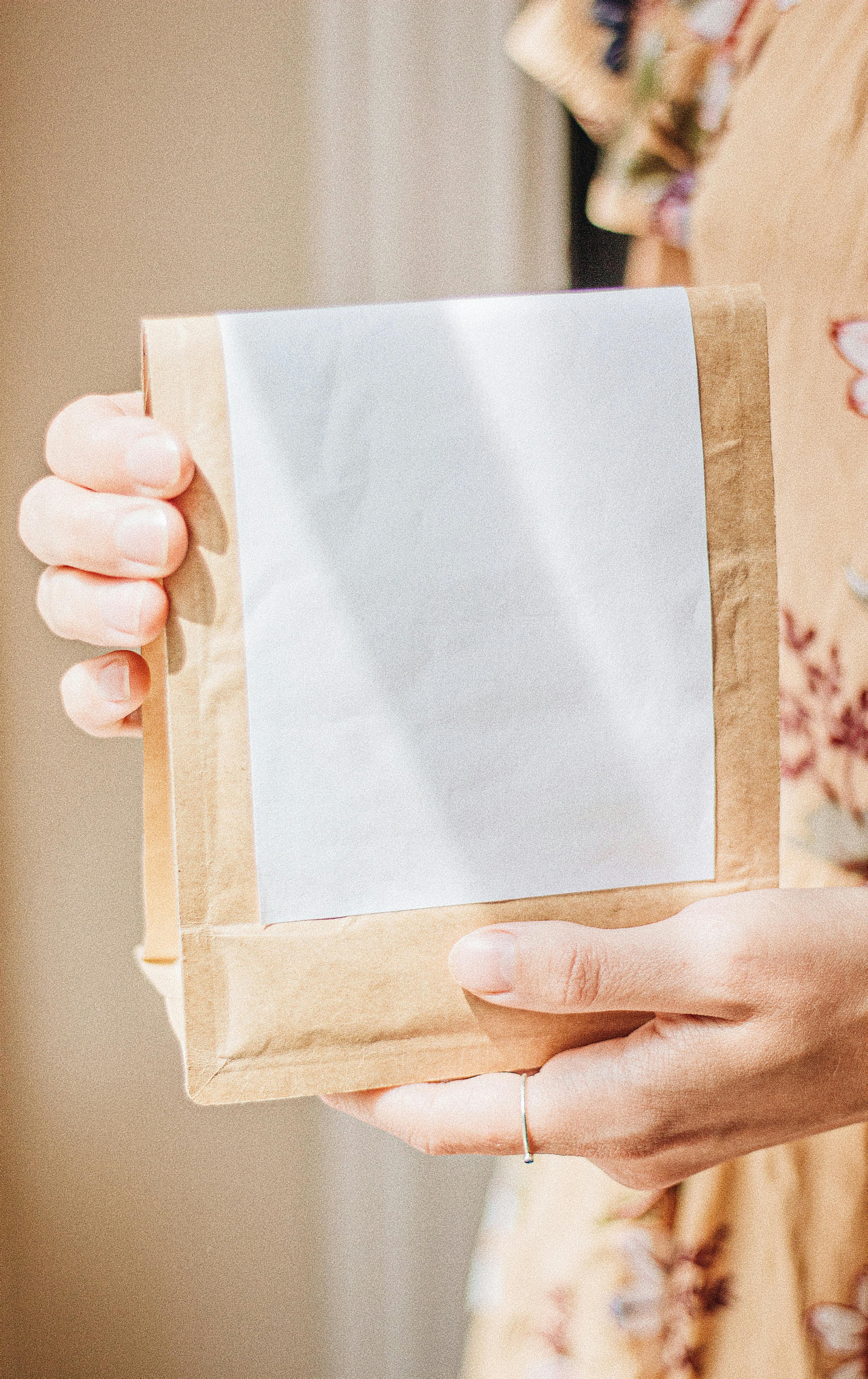 rustic handcrafted coffee packaging kraft paper orange stripe