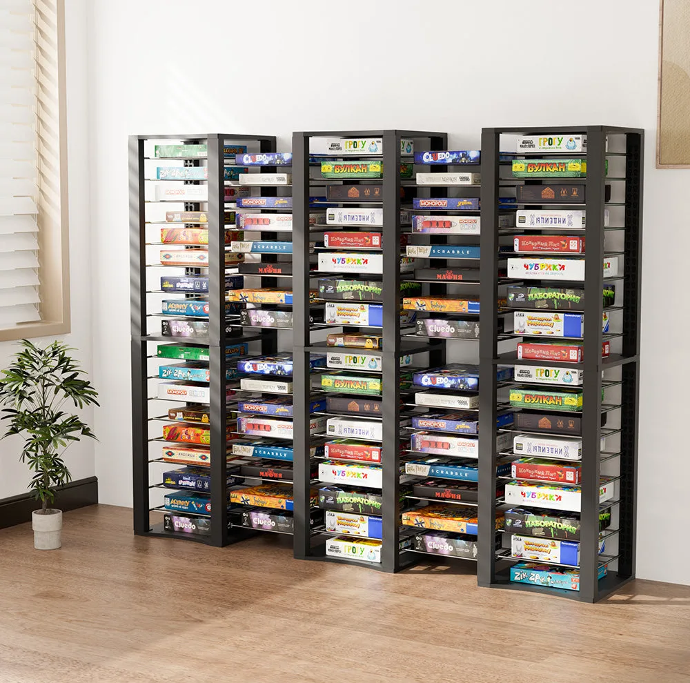 colorful tabletop game box retail shelf display