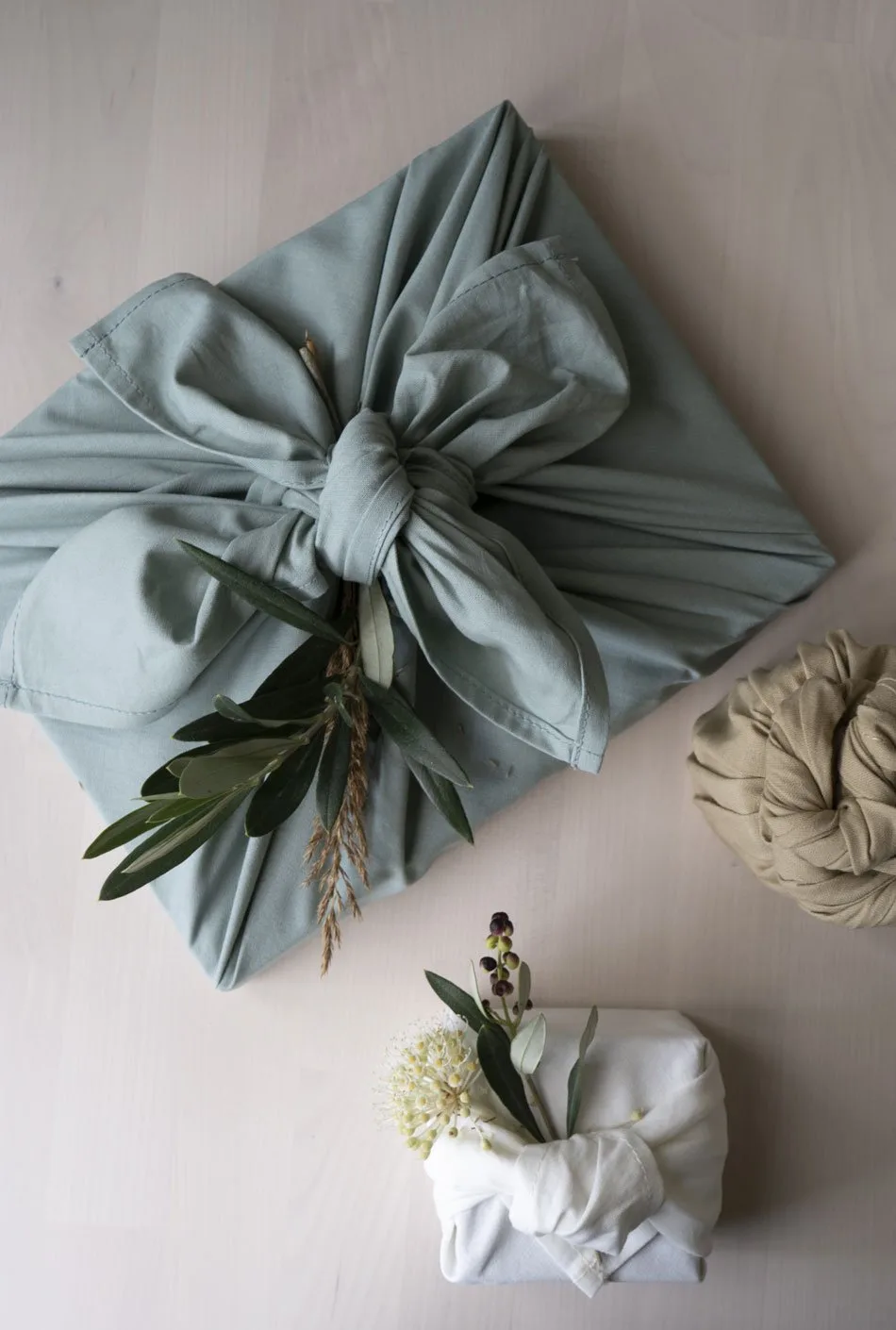 reusable fabric gift wrap elegant knots sustainable