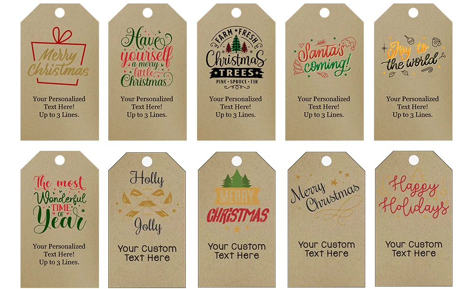 custom holiday gift tags personalized packaging branding