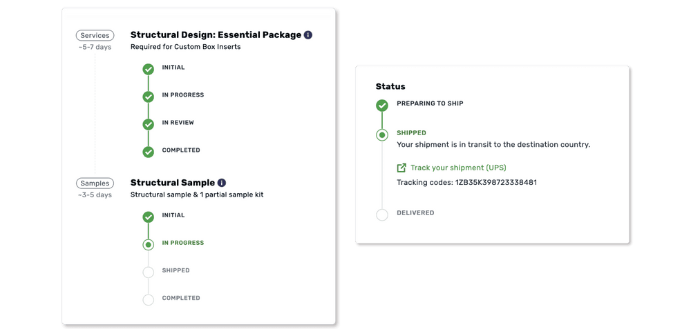 custom packaging order tracking real time delivery update
