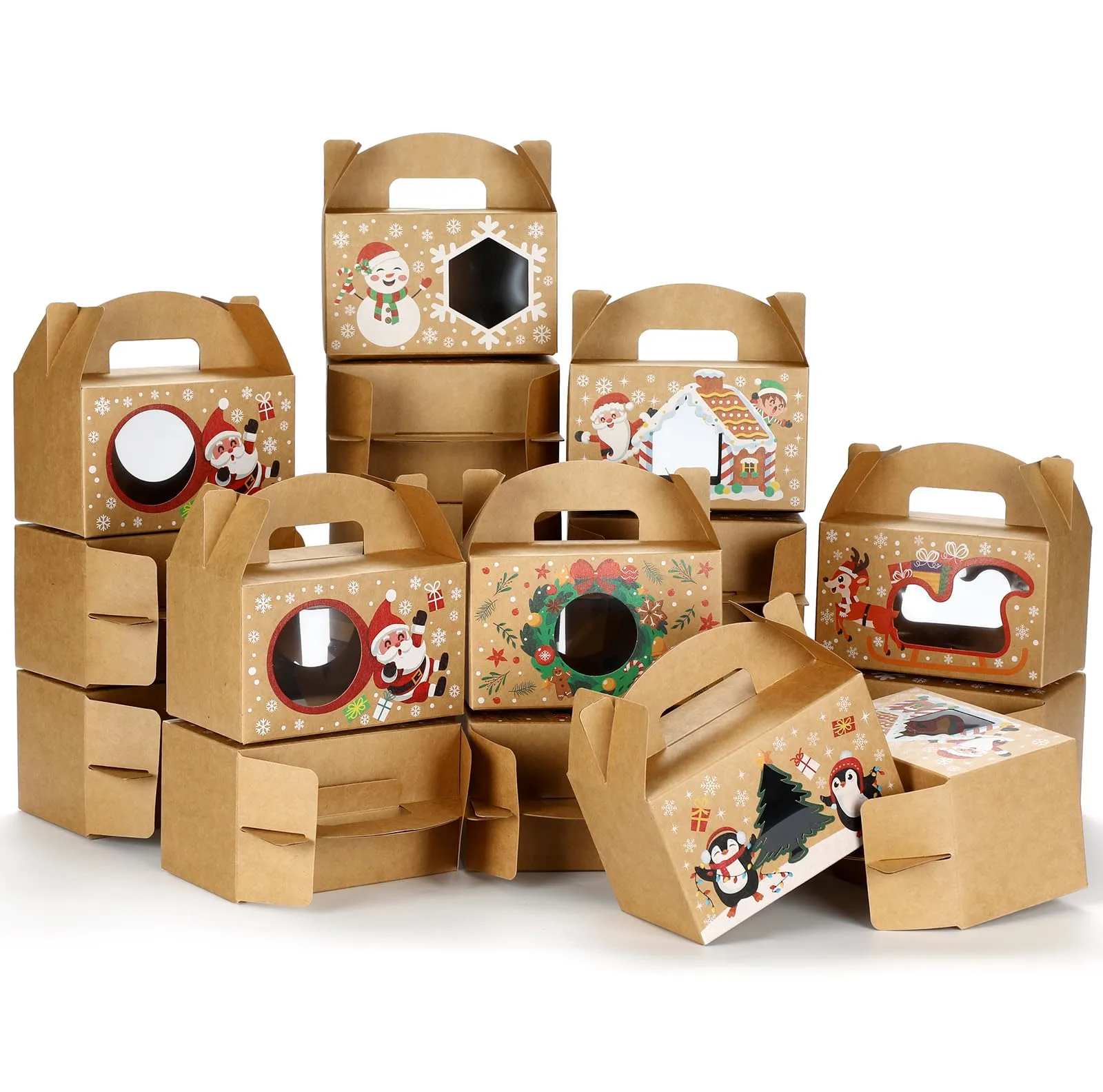 holiday window box packaging die-cut corrugated festive