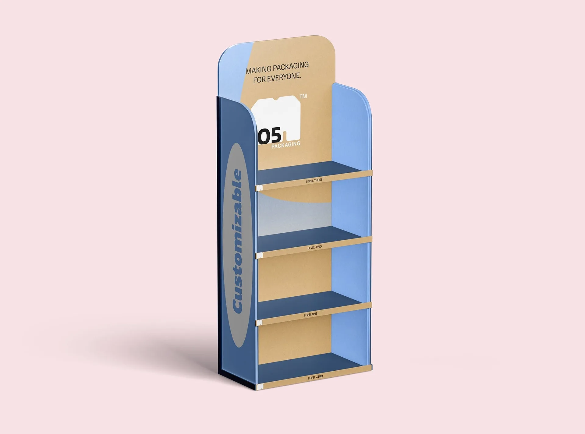 retail store display packaging shelf trays branding