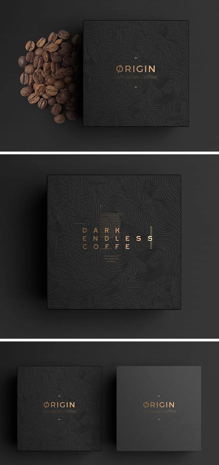 luxury coffee packaging black gold foil elegant sophisticated design