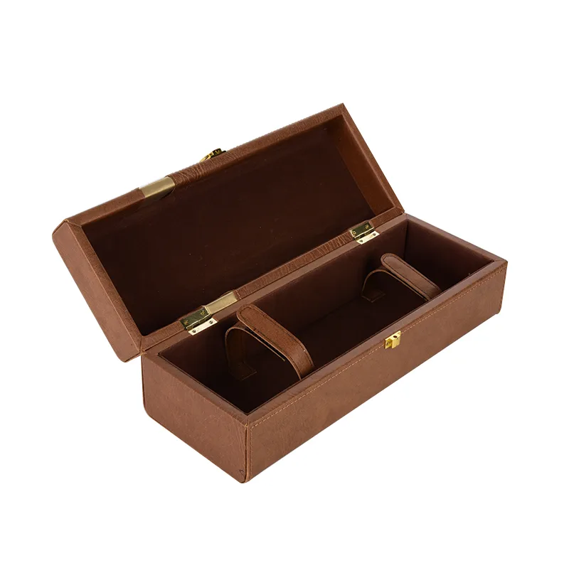 luxury whiskey box leatherette brown gold foil vintage style