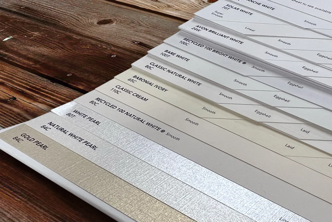 Glossy and matte coated paper finishes comparison