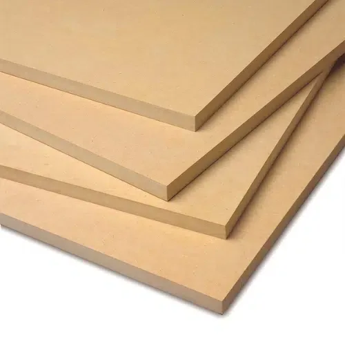 Medium density fibreboard MDF panel wood fibres smooth uniform packaging