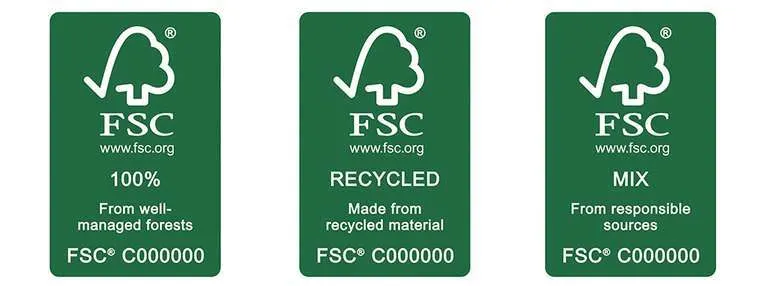 eco-friendly recycled packaging with certification logos