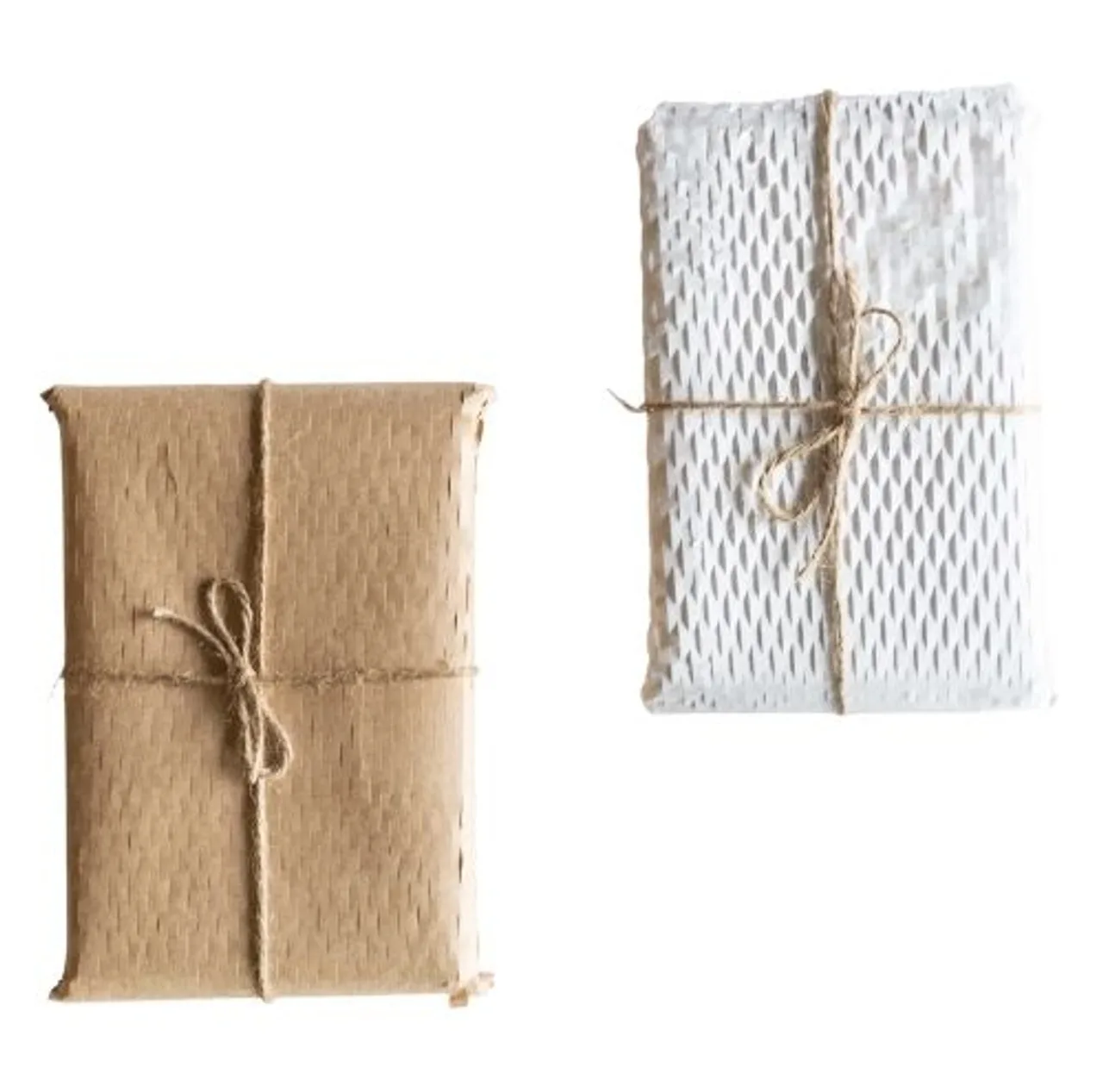 eco friendly sustainable gift wrapping with kraft paper fabric and decorative boxes