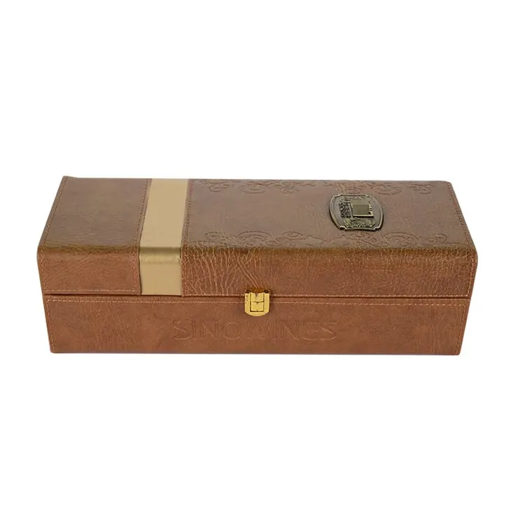 luxury whiskey box leatherette brown gold foil vintage style