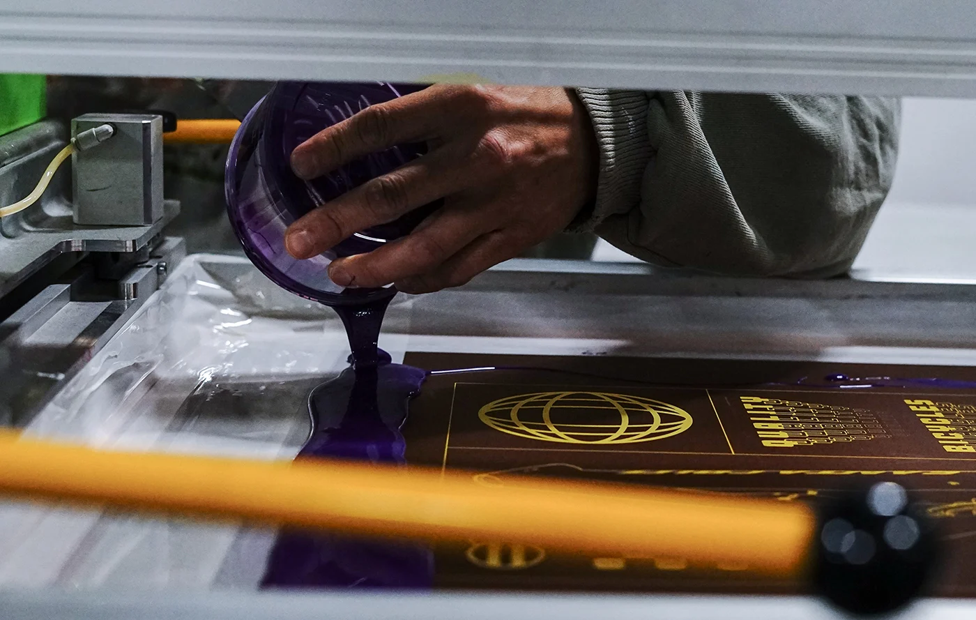 modern printing press using eco-friendly water-based ink technology