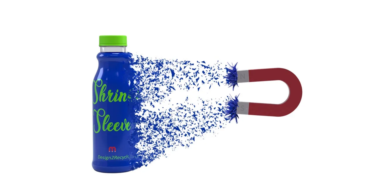 recycling facility with contaminated plastic bottles due to wrong labels