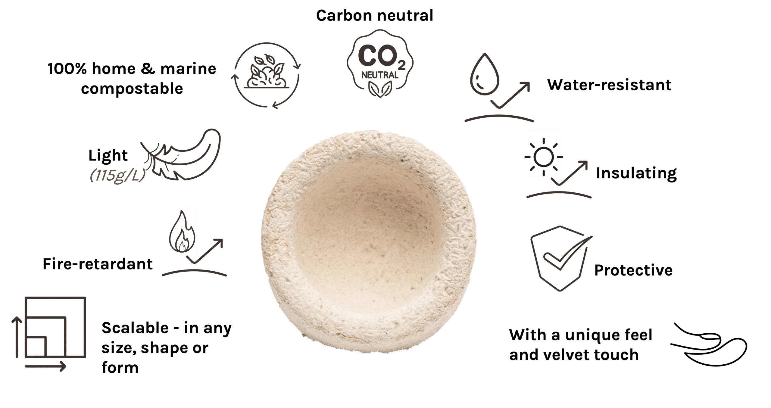 teamwork on sustainable packaging innovation with mycelium materials