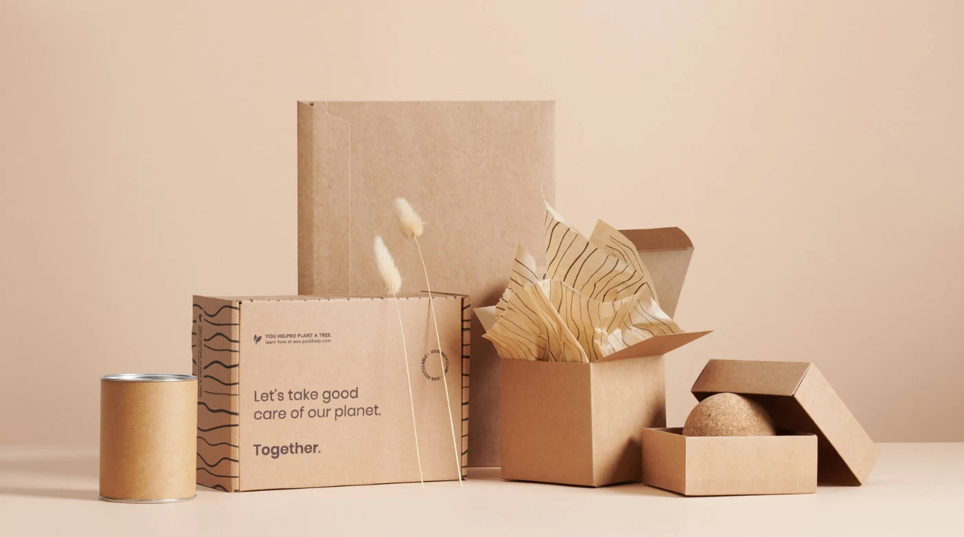 sustainable eco friendly packaging with recycled and compostable materials