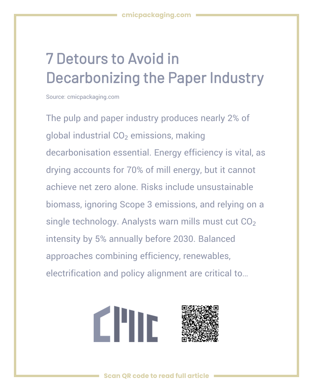 7 Detours to Avoid in Decarbonizing the Paper Industry