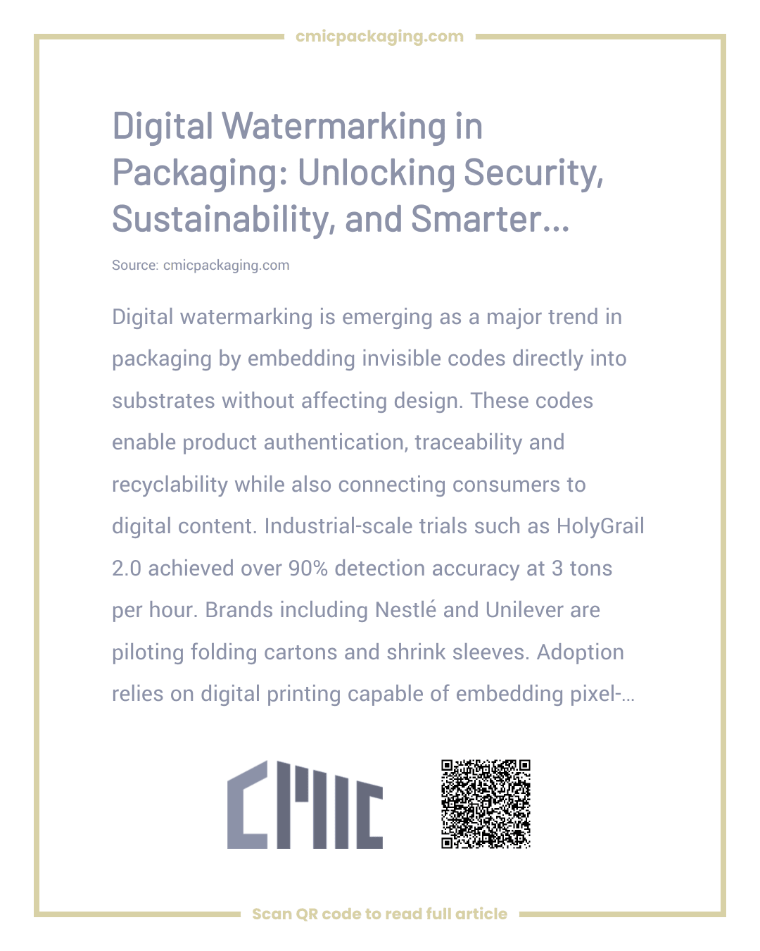 Digital Watermarking in Packaging: Unlocking Security, Sustainability, and Smarter Design