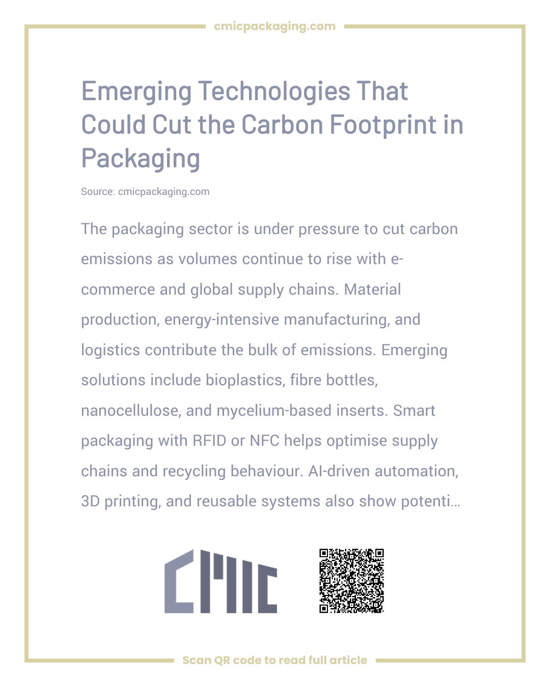 Emerging Technologies That Could Cut the Carbon Footprint in Packaging