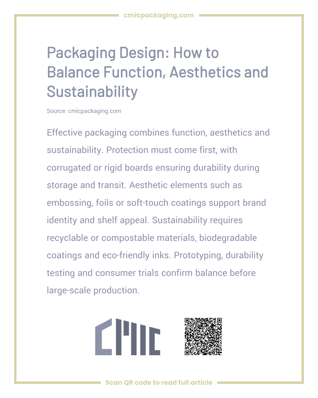 Packaging Design: How to Balance Function, Aesthetics and Sustainability