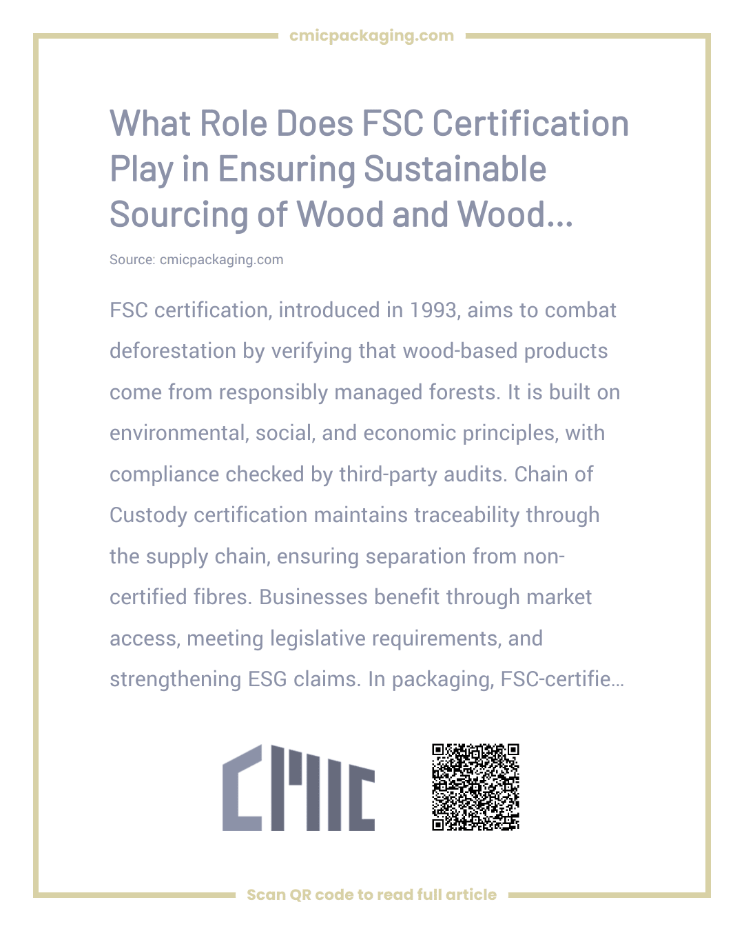 What Role Does FSC Certification Play in Ensuring Sustainable Sourcing of Wood and Wood Products?