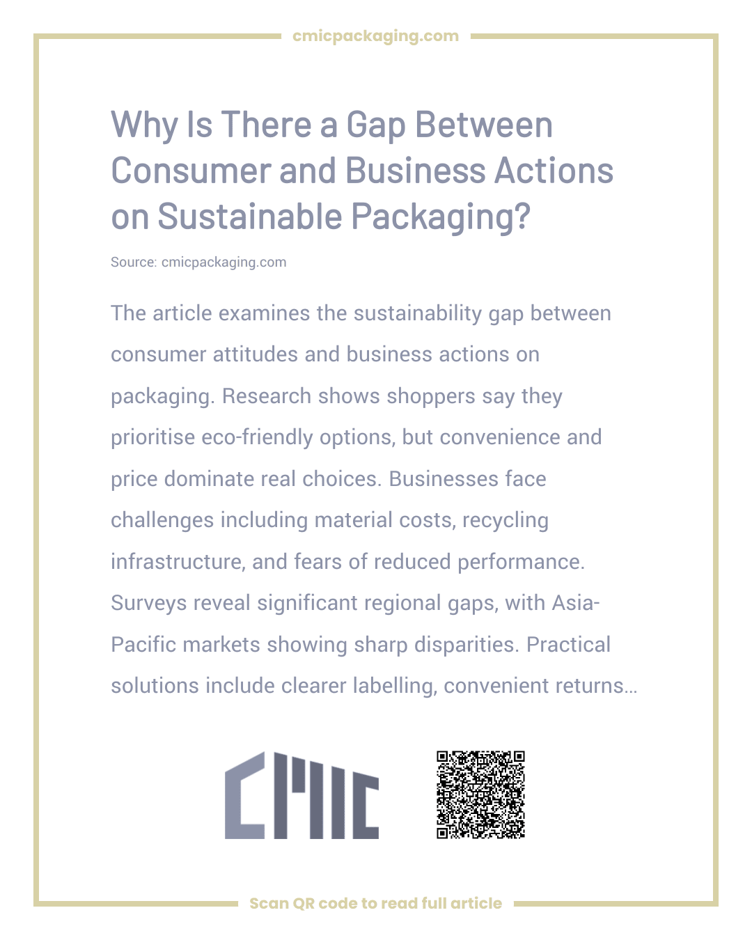 Why Is There a Gap Between Consumer and Business Actions on Sustainable Packaging?