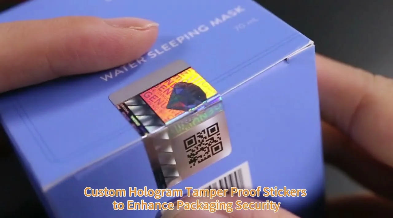 modern packaging with holographic seal and security code