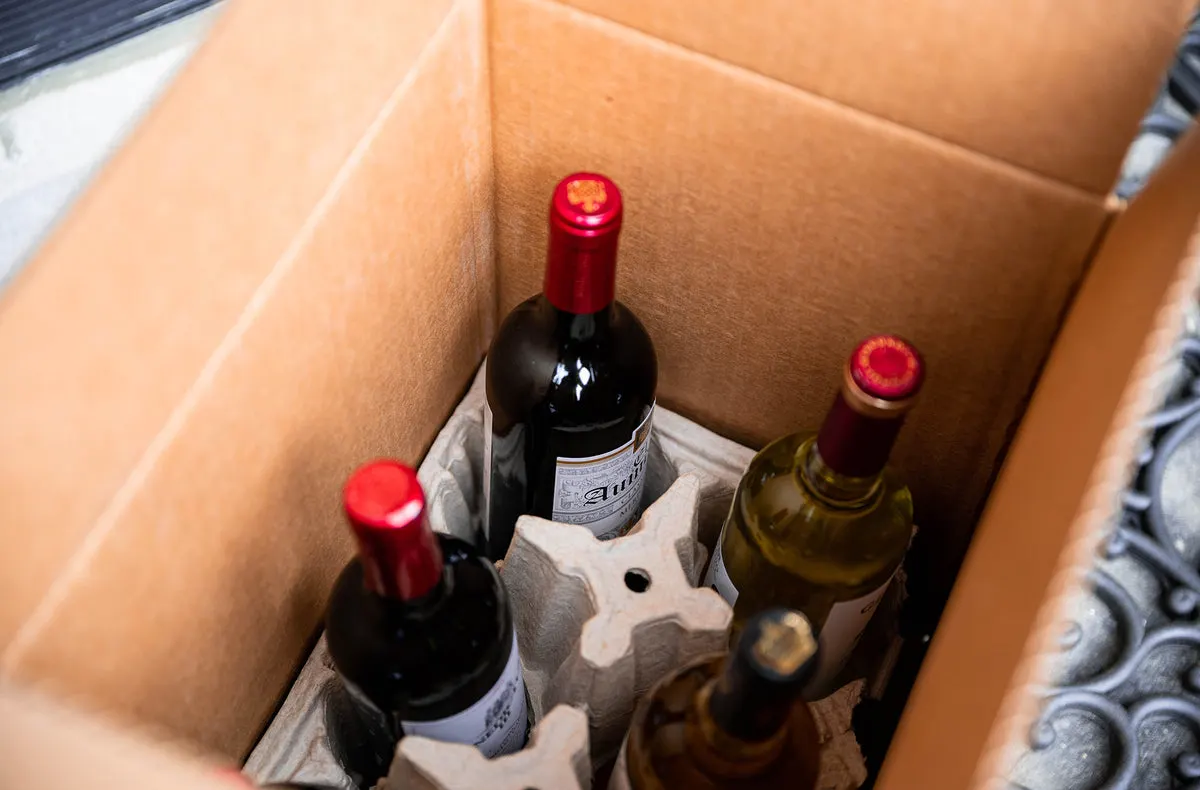 damaged luxury wine packaging shipment online ecommerce problem