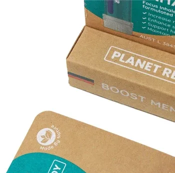 sustainable packaging label with recycled paper and QR code