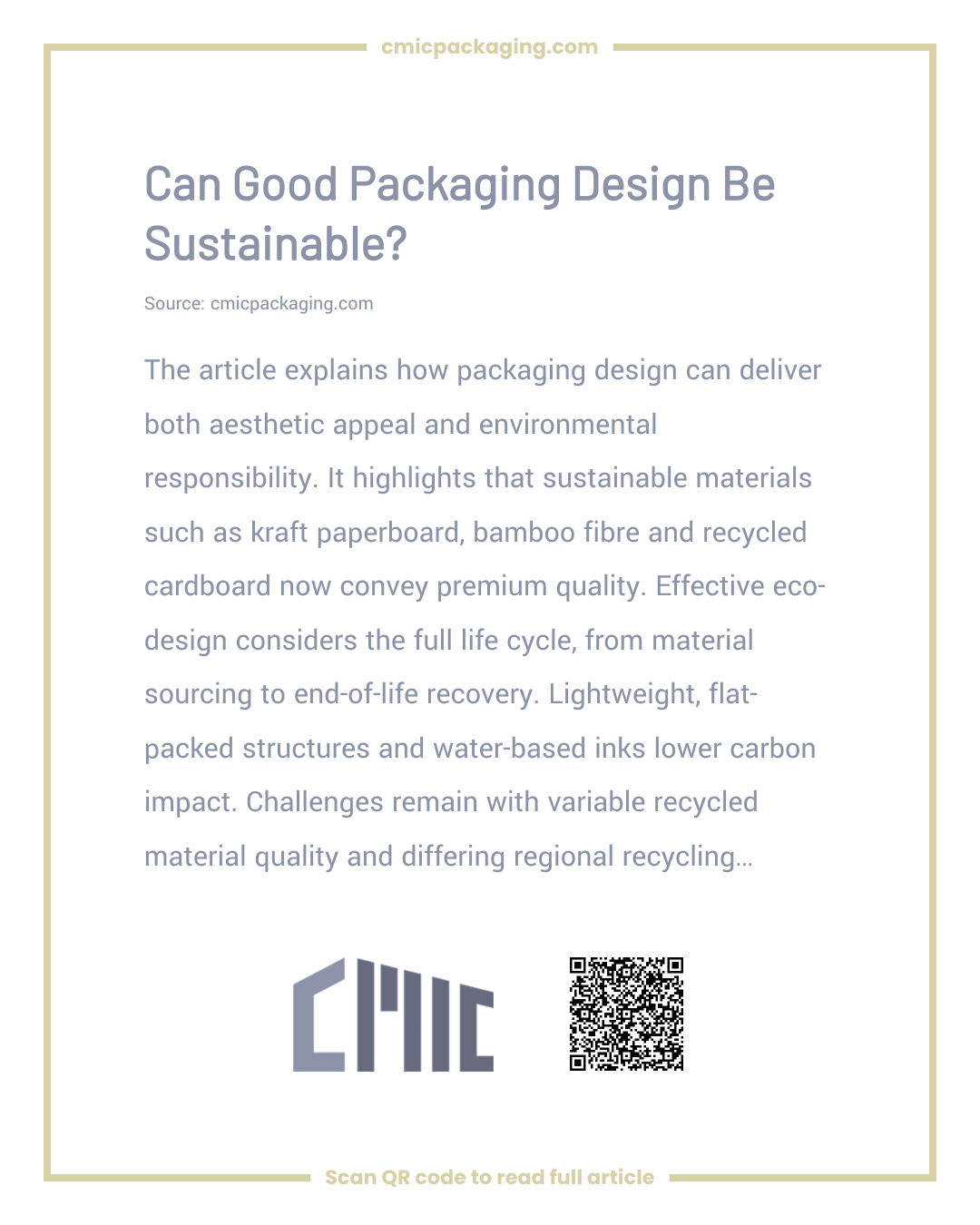 Can Good Packaging Design Be Sustainable?