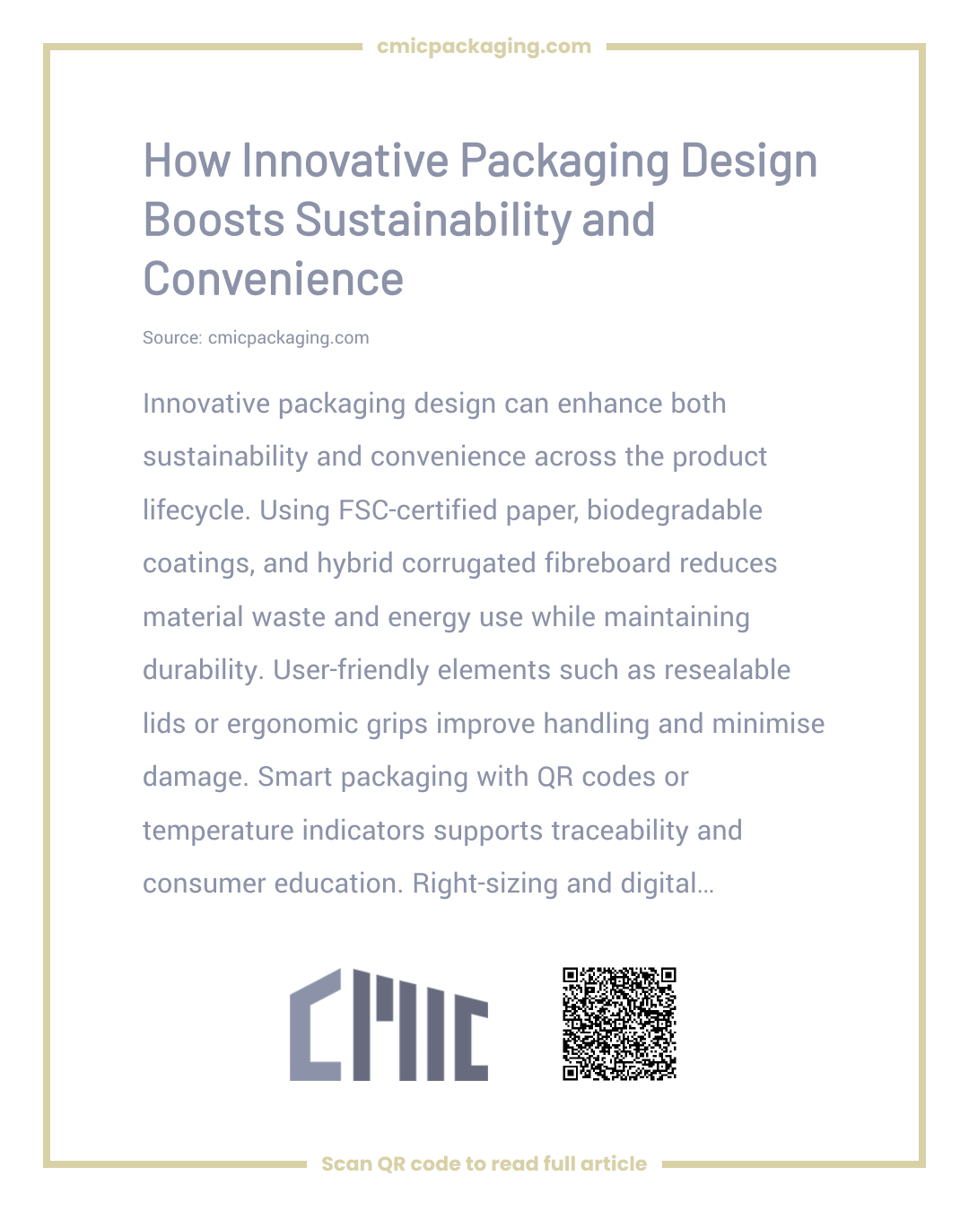 How Innovative Packaging Design Boosts Sustainability and Convenience